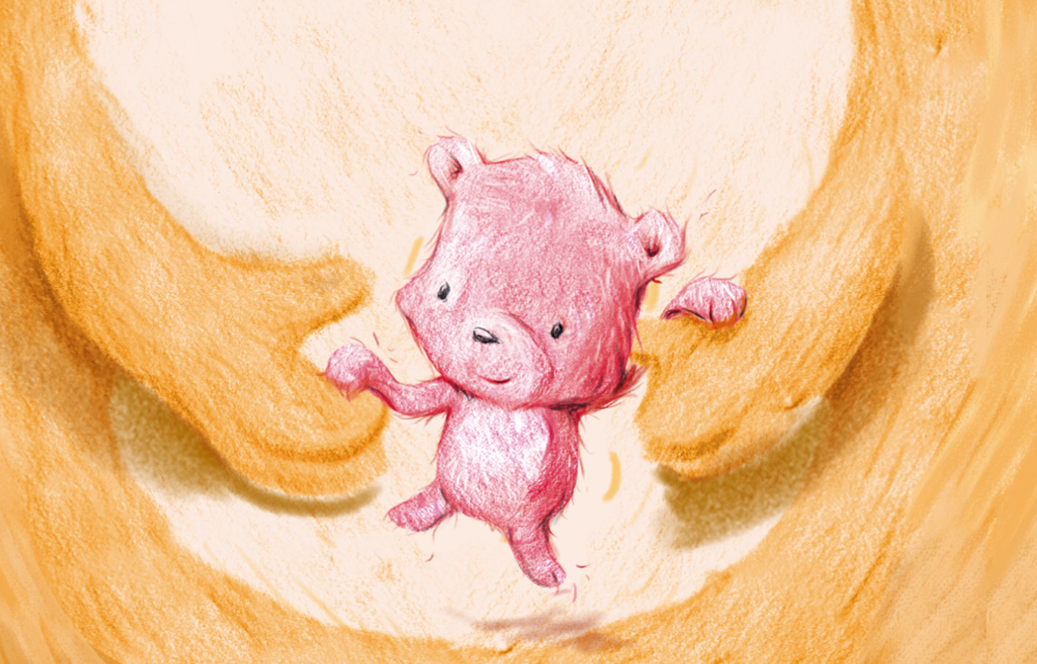 Illustration of baby bear being held by mummy bear