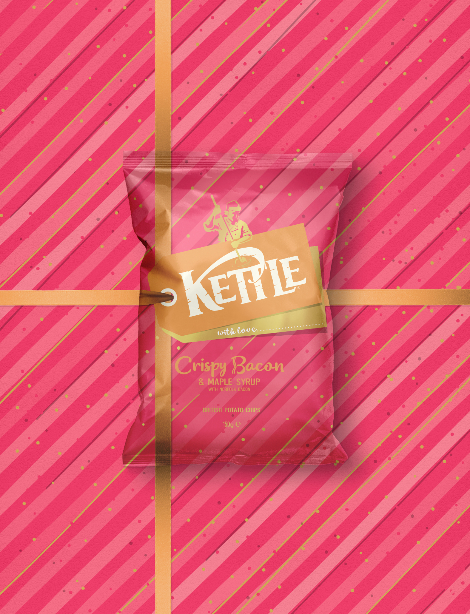 Kettle Crispy Bacon as wrapping paper