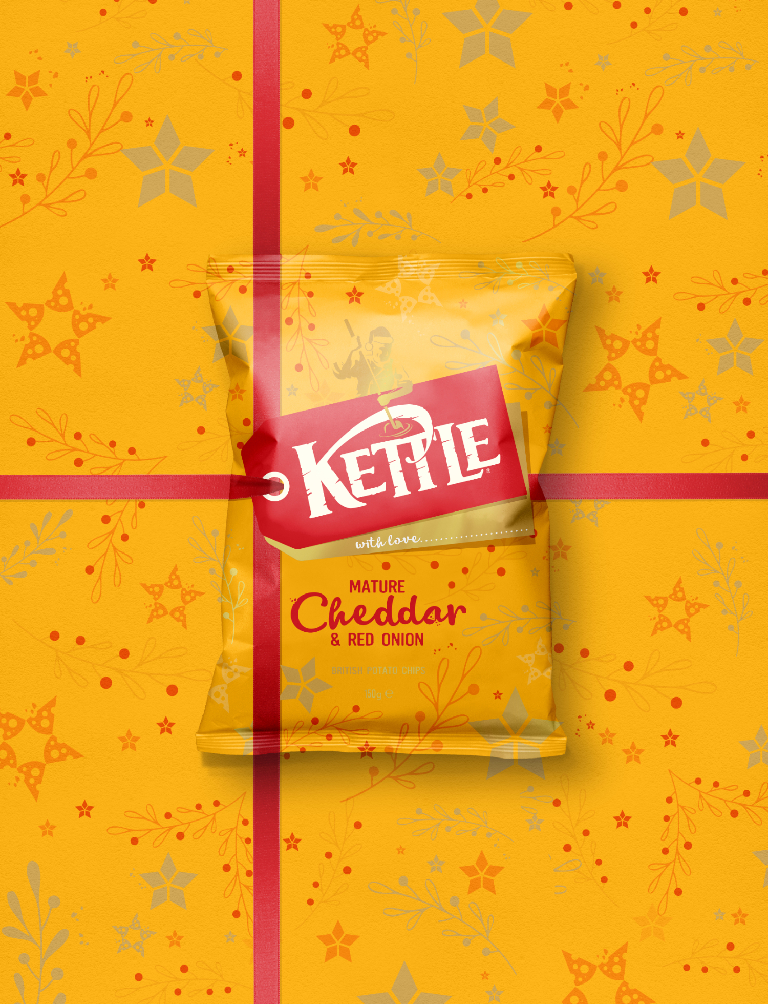 Kettle Mature Cheddar as wrapping paper