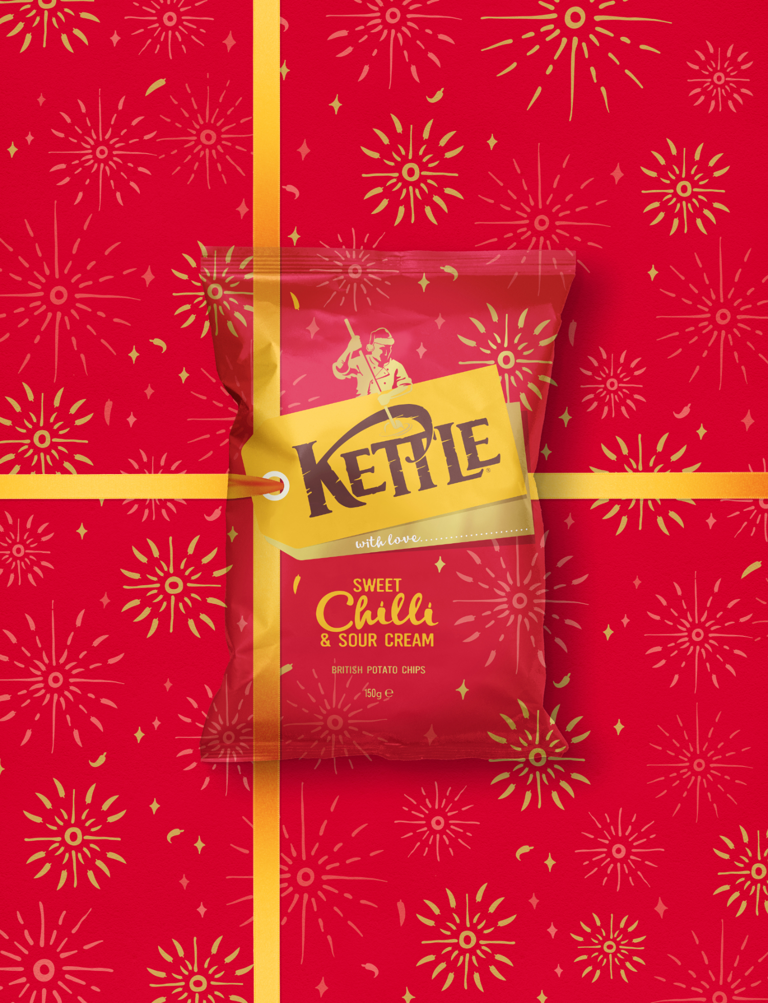 Kettle Sweet Chilli as wrapping paper