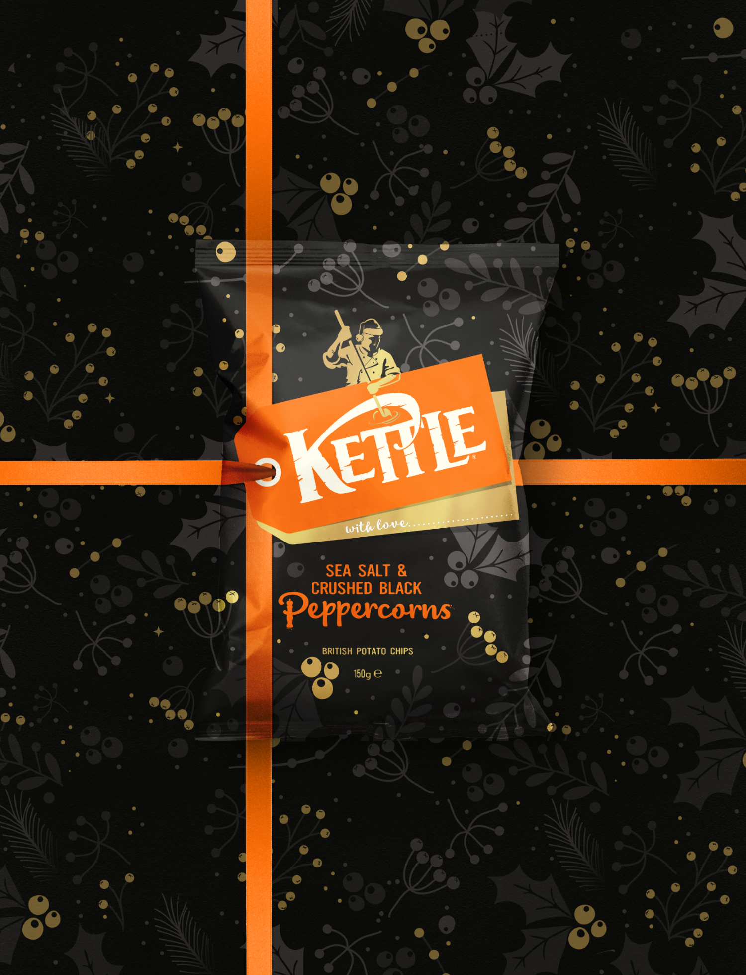 Kettle Cracked Black pepper as wrapping paper