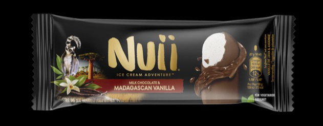 Nuii Magagascan vanilla ice cream wrapper
