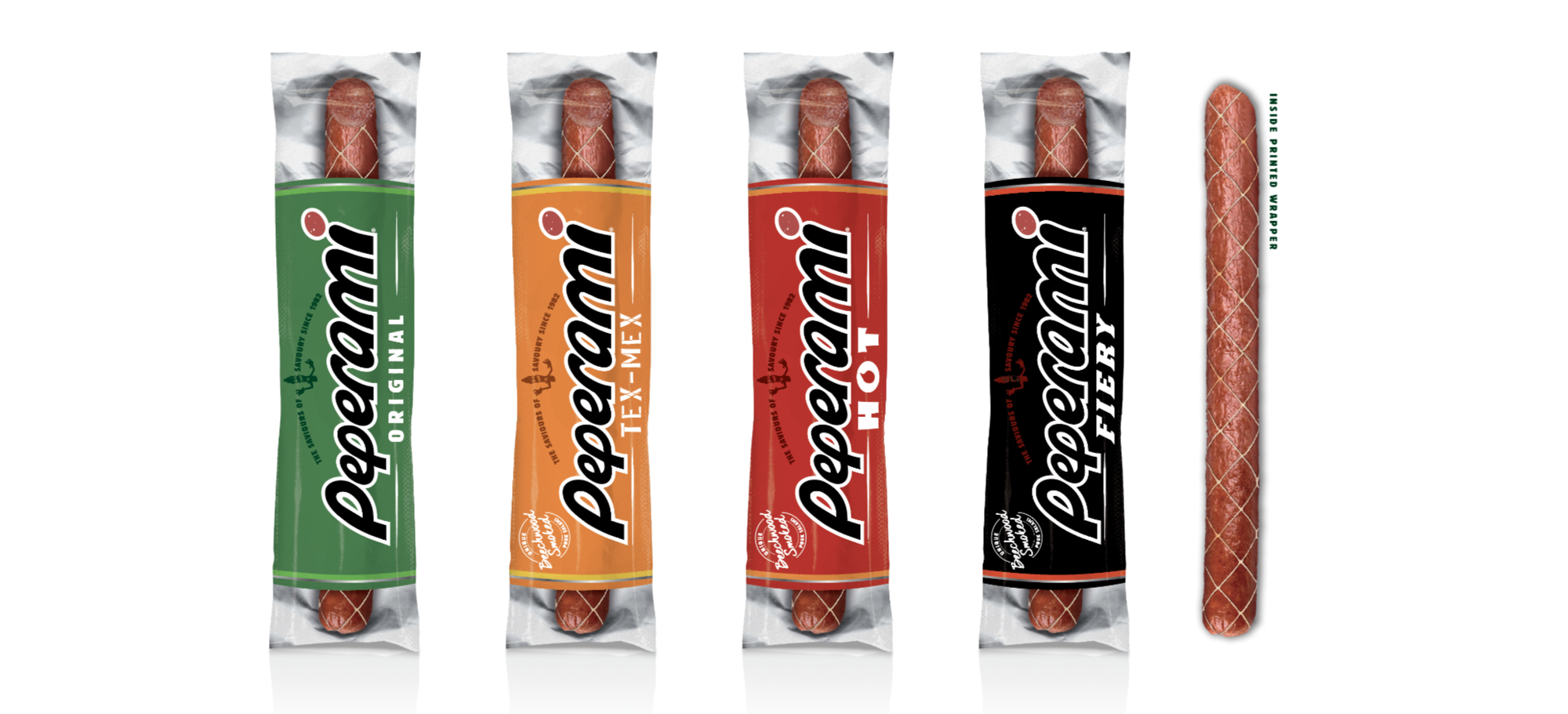 Front of pack designs for the range of flavours in the Authentic Snacking desgin route