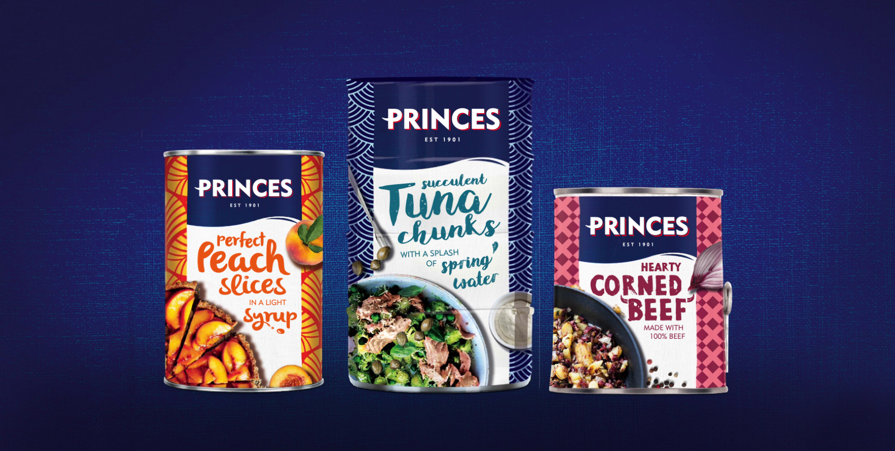 Princes cans for Table cloth design