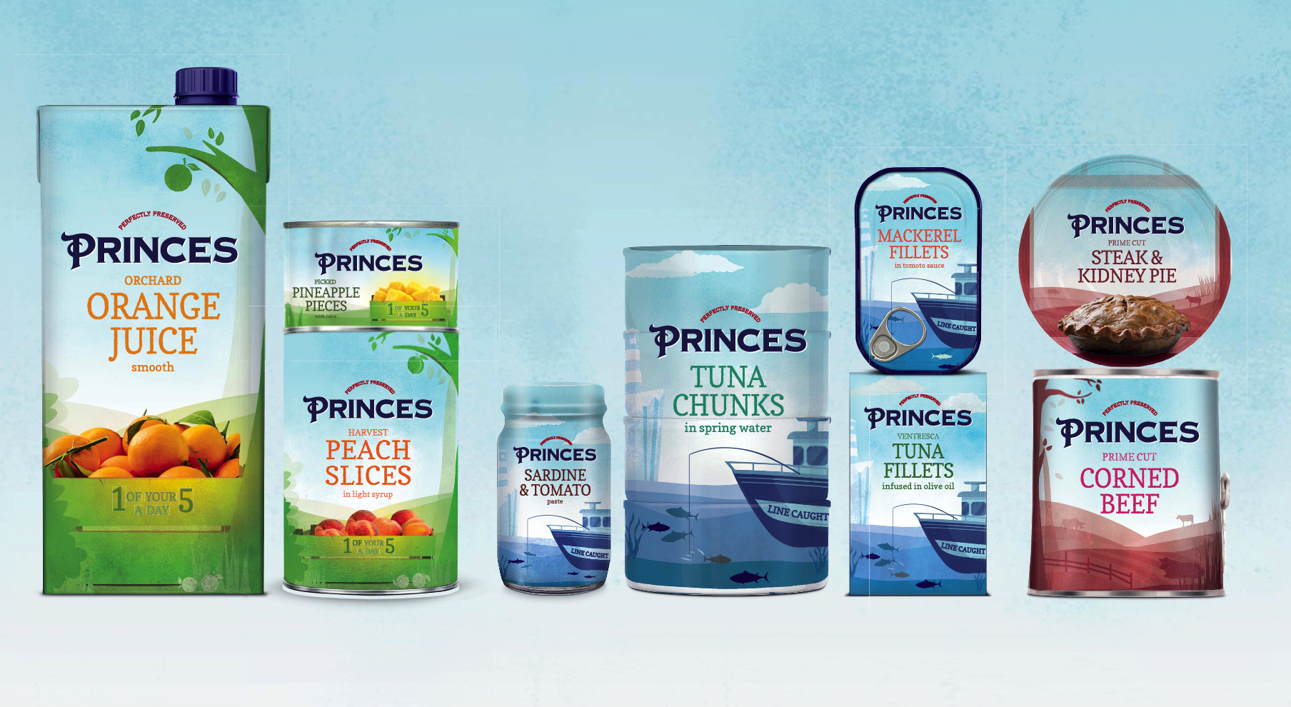 Princes range for fresh produce design