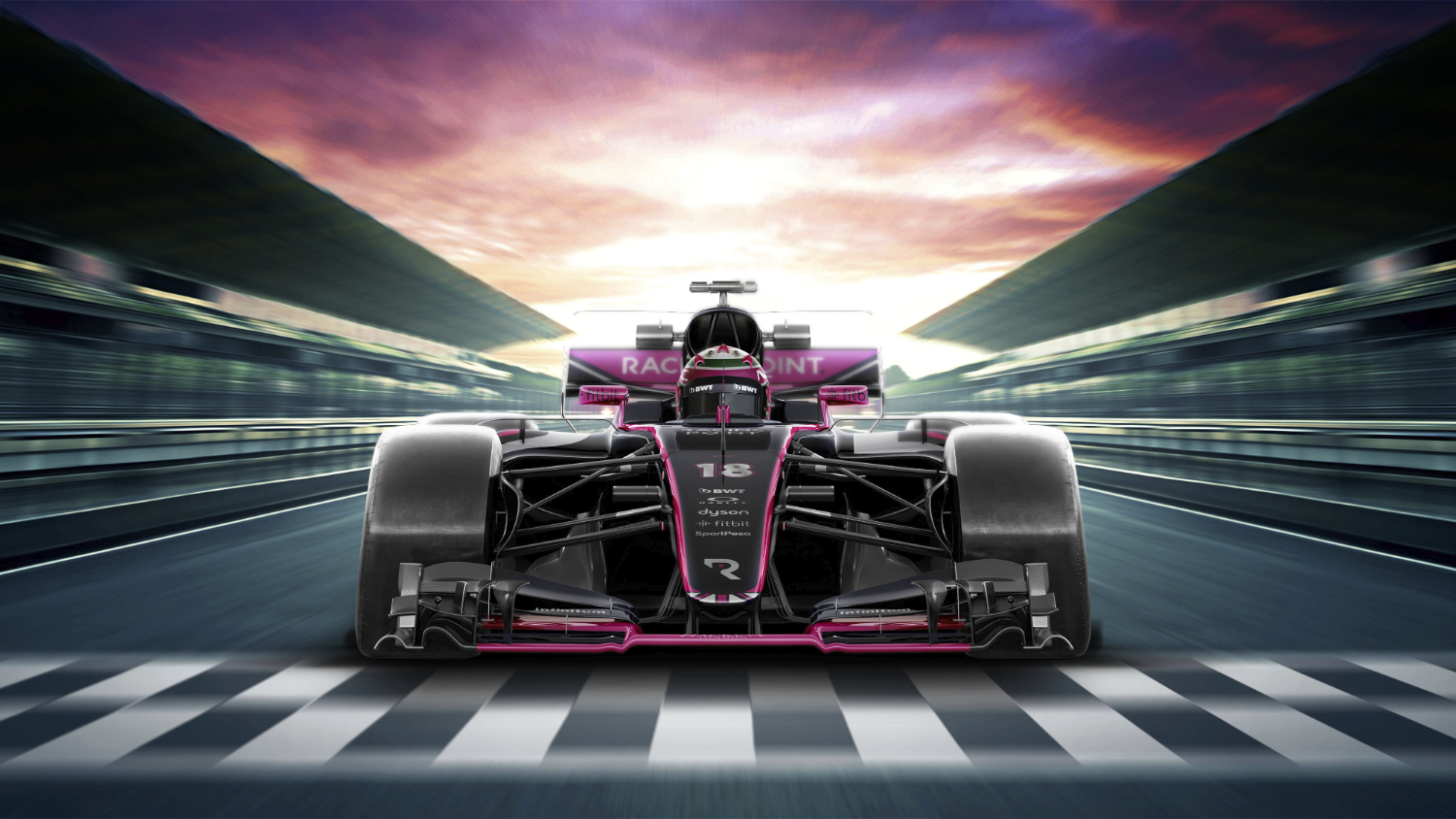 Racing Point Formula1 Car on Track