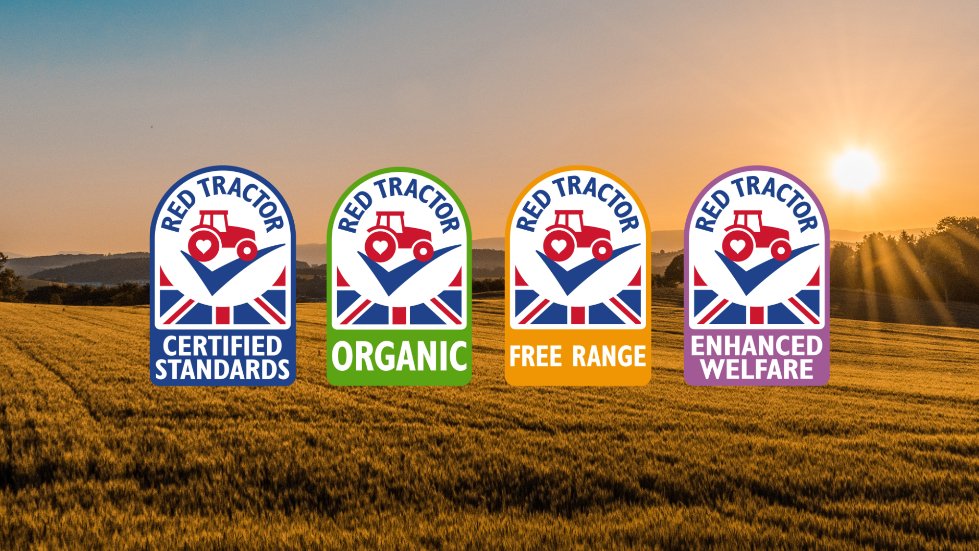 Red Tractor Logos for 4 standard types