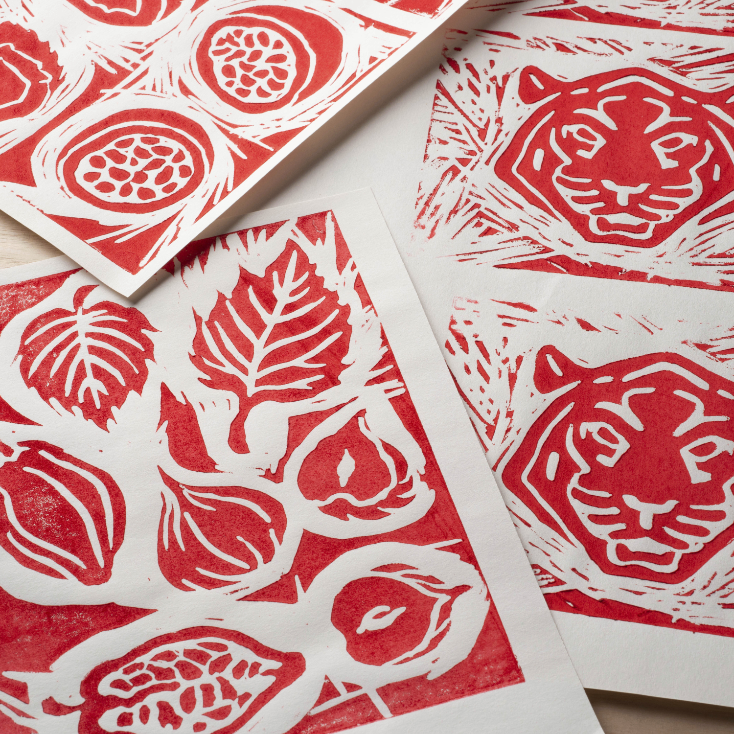 Roar Linoprints