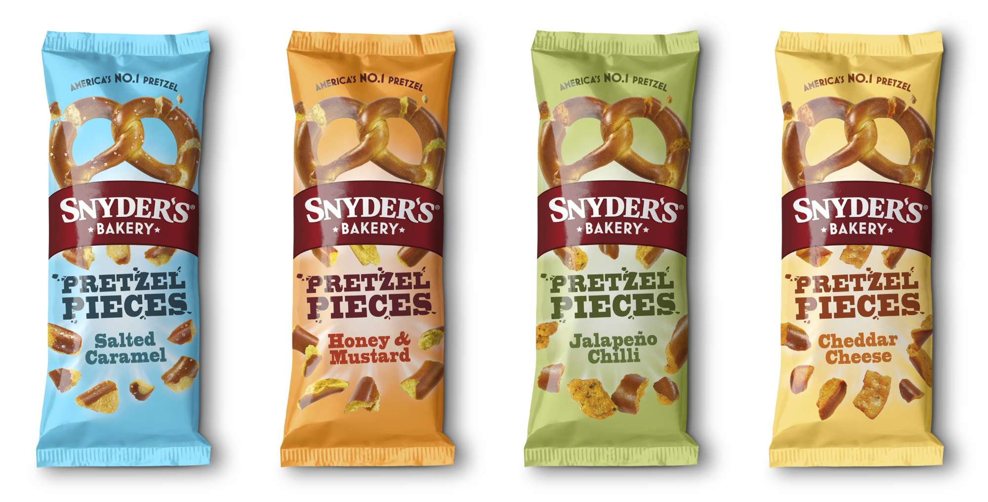 Range lineup of the 4 Snyders Flavours