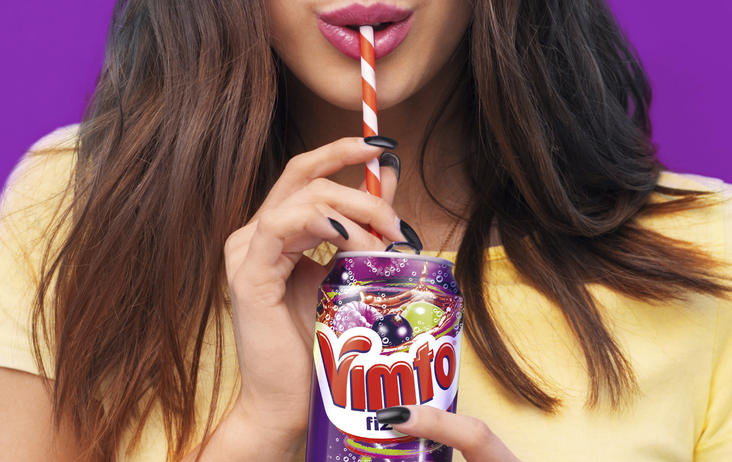 Lady Drinking Vimto Fizzy